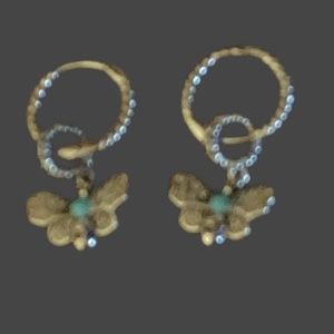 Butterfly charms and 925 Silver Huggies